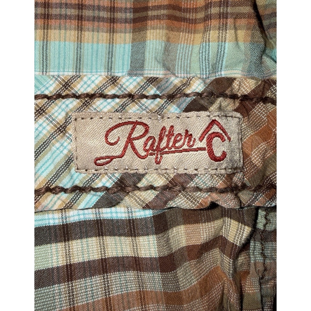 Rafter C Cowboy Collection Western Shirt Mens Medium Pearl Snap Heavy Stitch - Picture 5 of 8